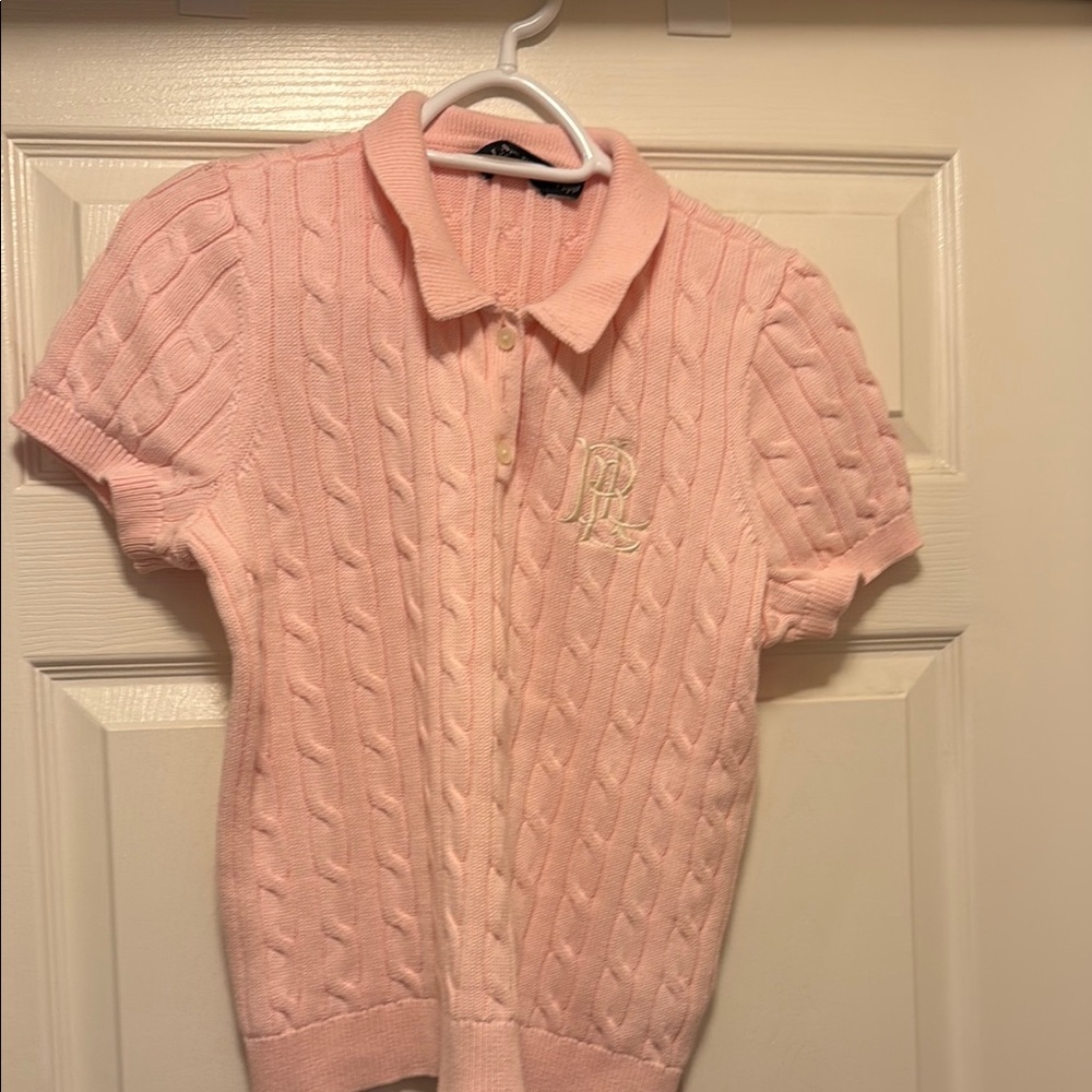 Lauren Ralph Lauren Pink Cable Knit Cardigan